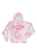 Load image into Gallery viewer, Adelaine Morin 'Girls Supporting Girl's Pastel Pink Tie Dye Hoodie
