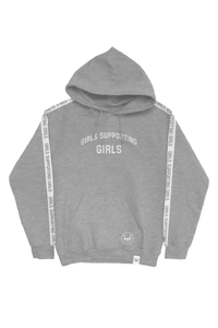 ADELAINE MORIN GIRLS SUPPORTING GIRLS HEATHER GREY TRACKSUIT HOODIE