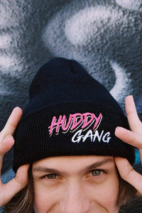 Chase Hudson 'HUDDYGANG' Embroidered Black Beanie