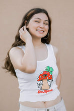 Load image into Gallery viewer, Dez Machado &#39;Mushroom&#39; White Ribbed Tank Top
